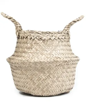 Small Handwoven Seagrass Tabletop Belly Basket