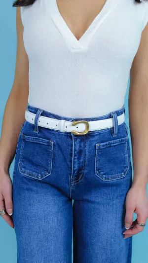 Small Horseshoe Belt - White