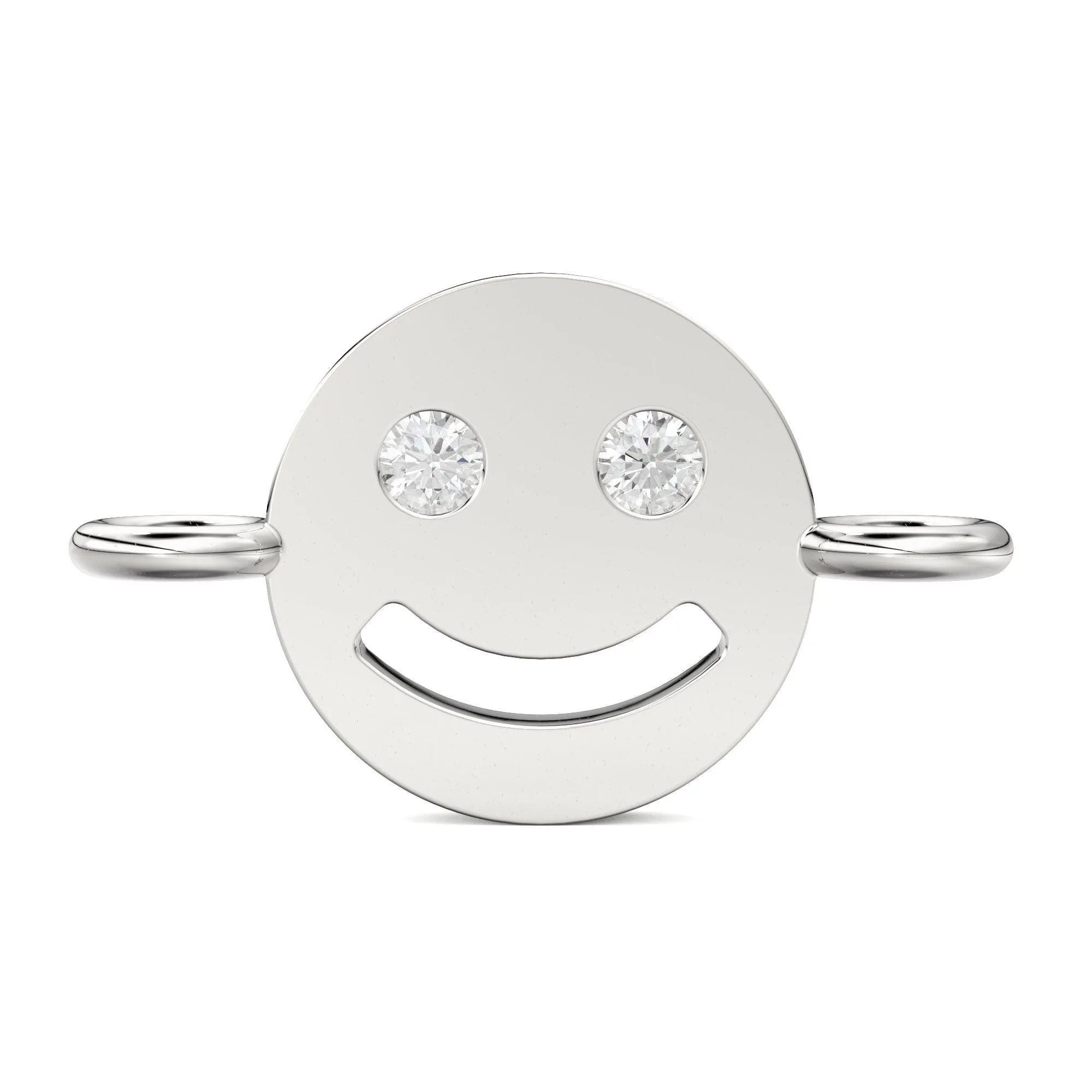 Smiling Face Solid Gold Connector / 14k 18k Solid Gold Connector / Diamond Connector / Smiling Face Connector / Sale