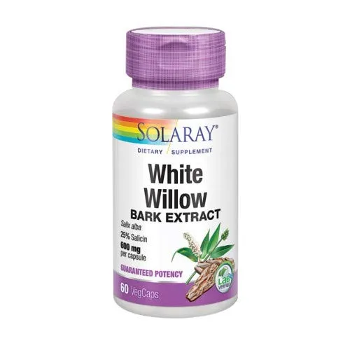 Solaray Guaranteed Potency White Willow Bark Extract, Veg Cap (Btl-Plastic) 750mg | 60ct