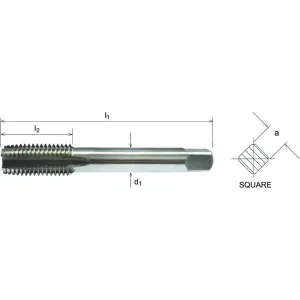 SOMTA Series 519 M22 x 2.5mm Left-Hand Taper HSS Bottom Tap