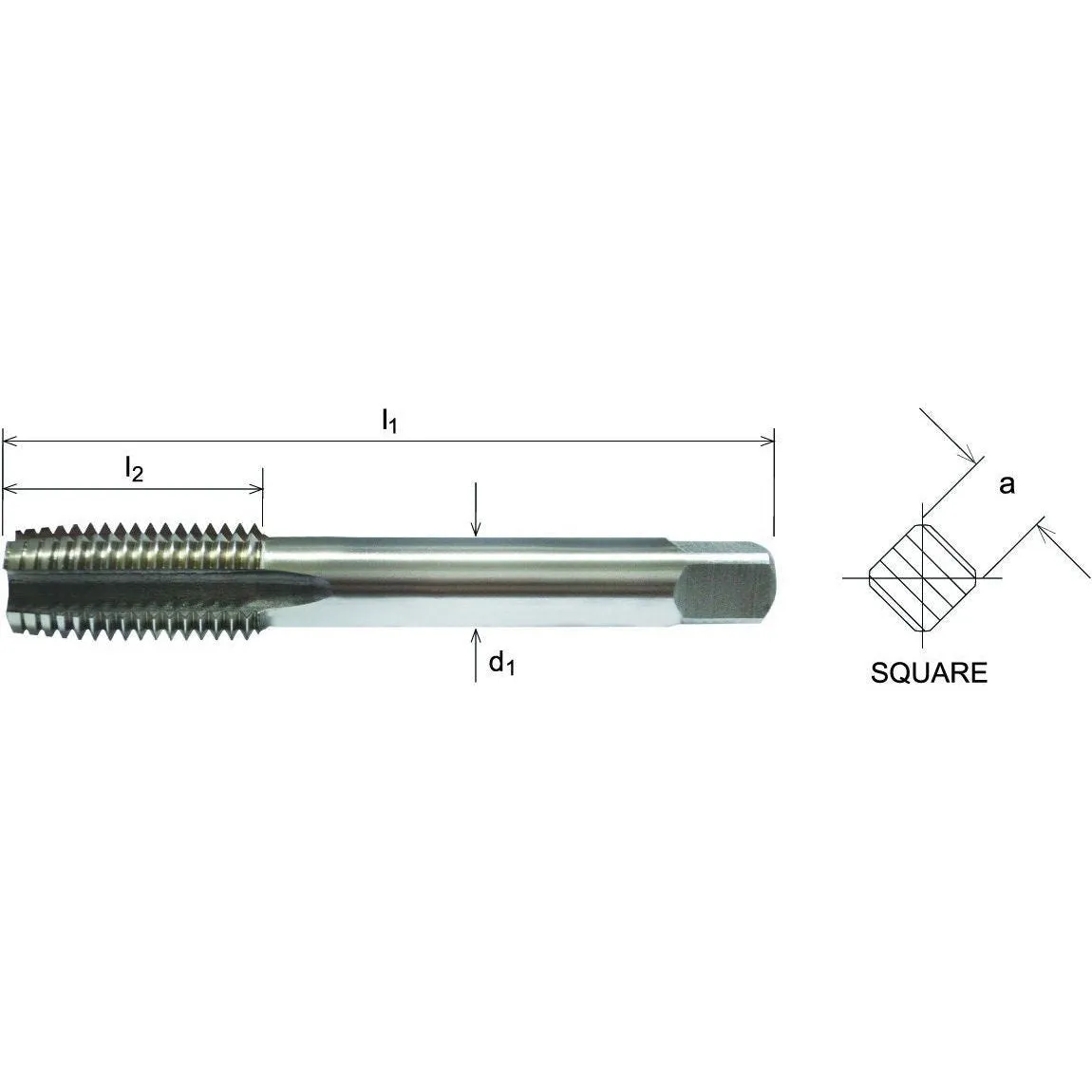 SOMTA Series 519 M22 x 2.5mm Left-Hand Taper HSS Bottom Tap