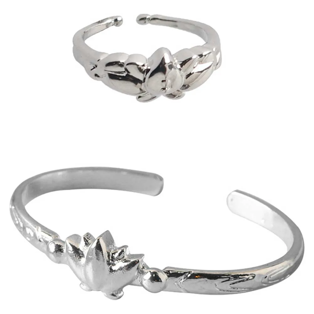 Sousou No Frieren Fern&Frieren Mirrored Lotus Ring Bracelet Cosplay Accessories Props