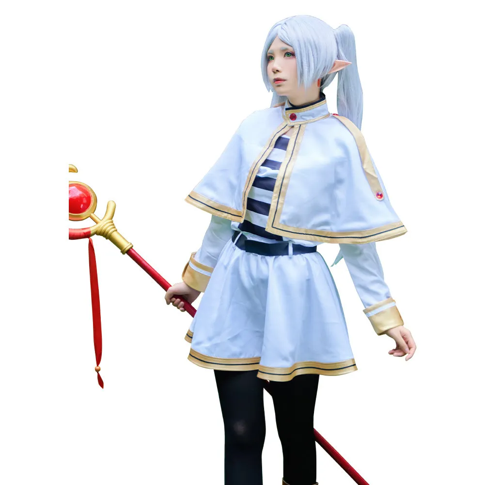 Sousou No Frieren Frieren Cosplay Costume Women Cape Dress Belt Outfits