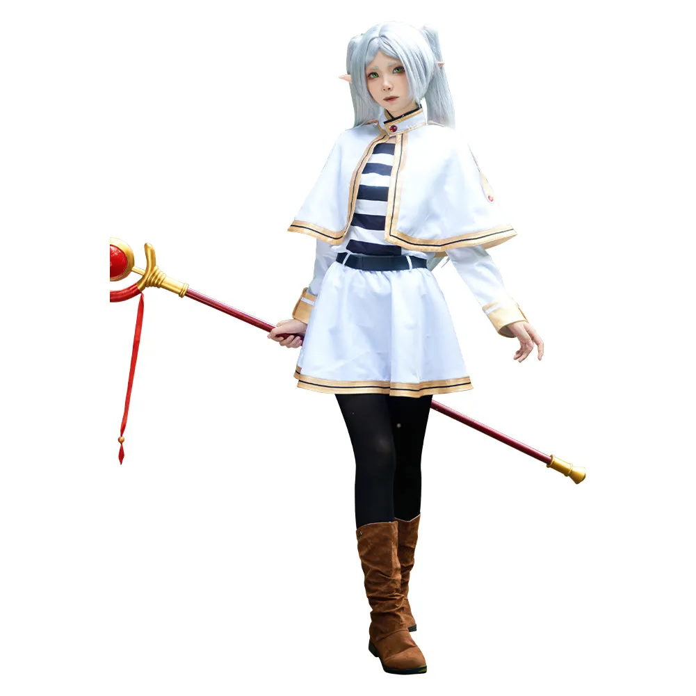 Sousou No Frieren Frieren Cosplay Costume Women Cape Dress Belt Outfits
