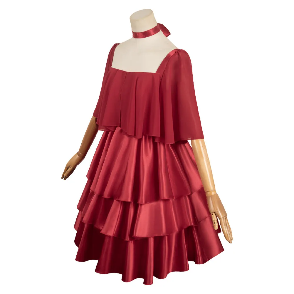Sousou No Frieren Frieren Red Gown Dress Cosplay Costume Outfits Halloween Carnival Suit