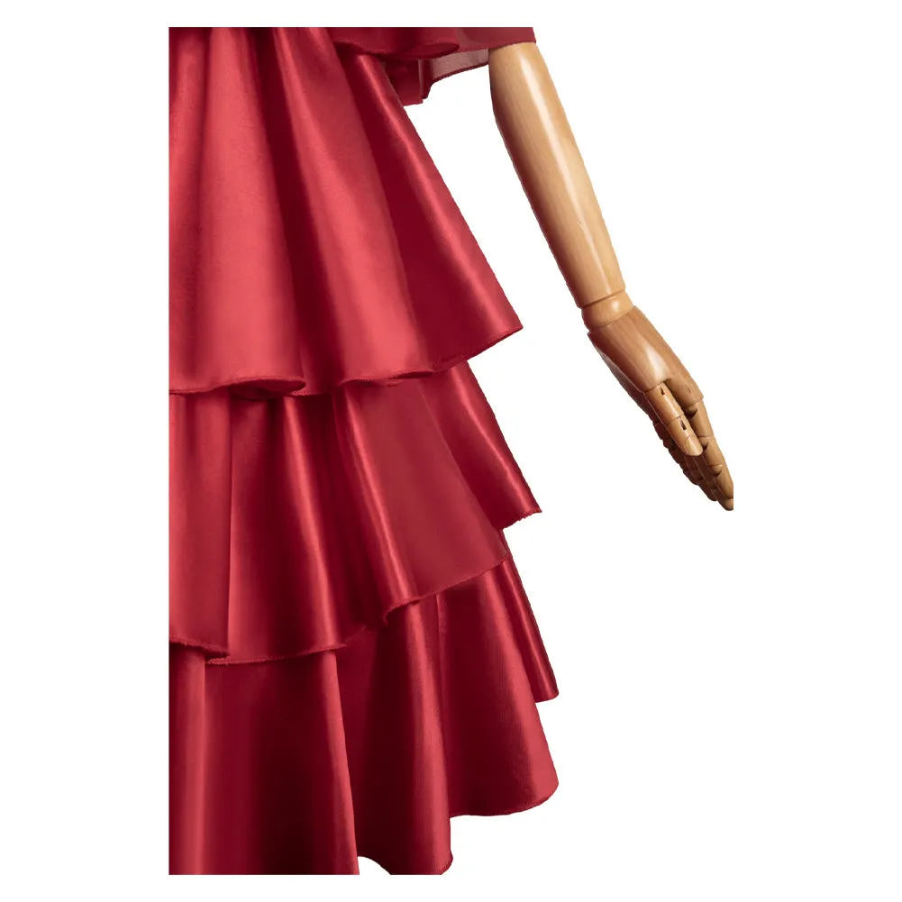 Sousou No Frieren Frieren Red Gown Dress Cosplay Costume Outfits Halloween Carnival Suit