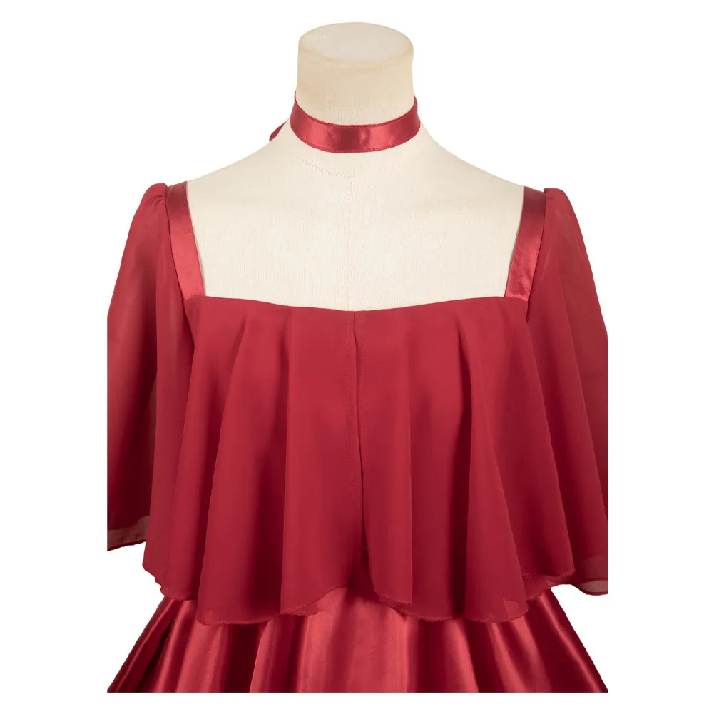 Sousou No Frieren Frieren Red Gown Dress Cosplay Costume Outfits Halloween Carnival Suit