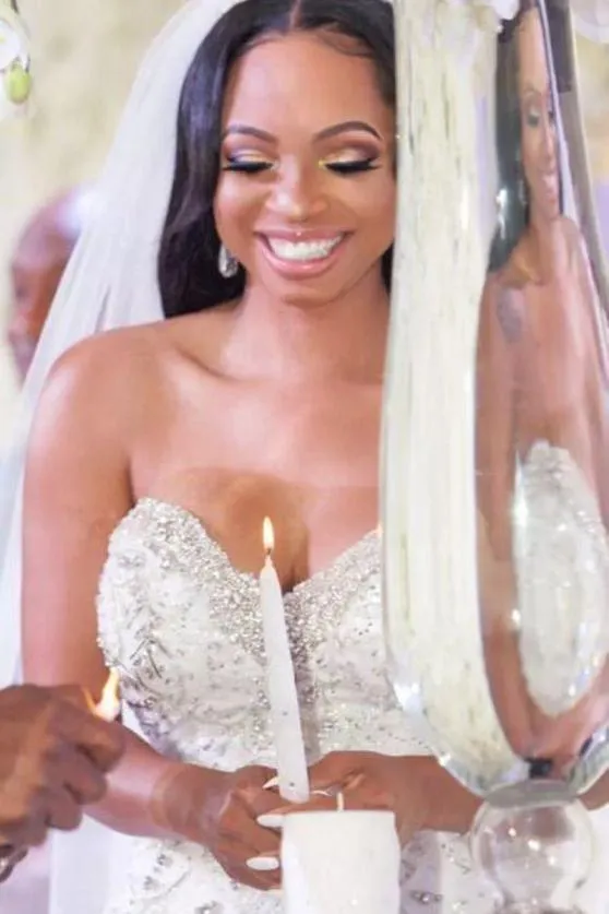 Spaghetti Strap Mermaid White Ruffless Bridal Gowns