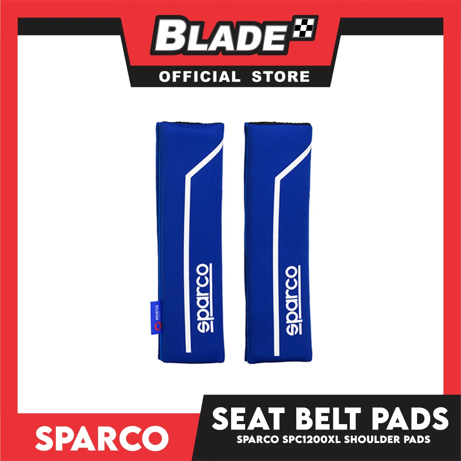 Sparco Seat Belt Pads, Shoulder Pads Set of 2pcs SPC1200XL (Blue)