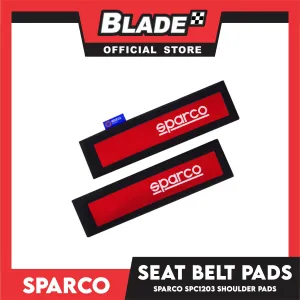Sparco Seat Belt Pads, Shoulder Pads Set of 2pcs SPC1203 (Black/Red)