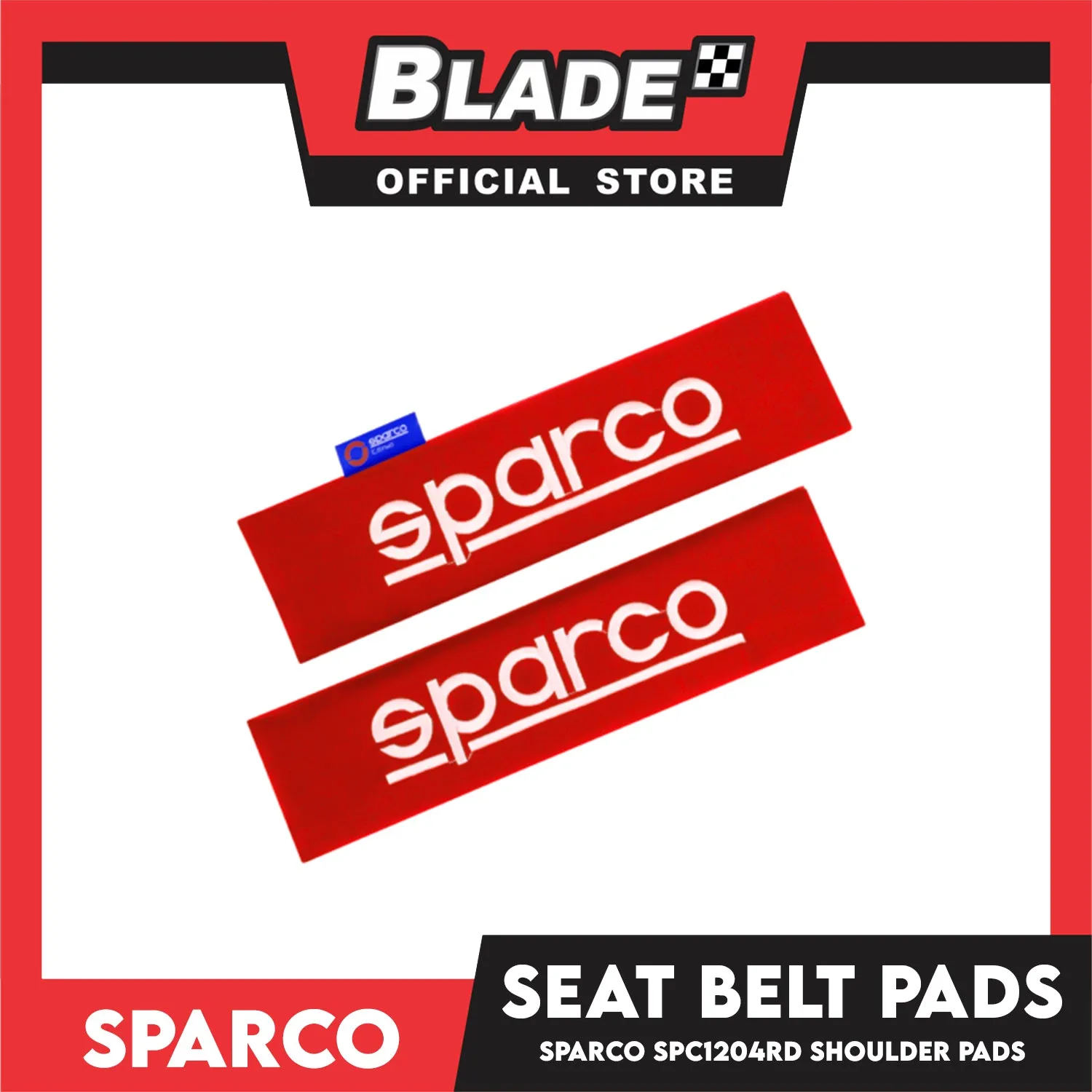 Sparco Seat Belt Pads, Shoulder Pads Set of 2pcs SPC1204RD (Red)
