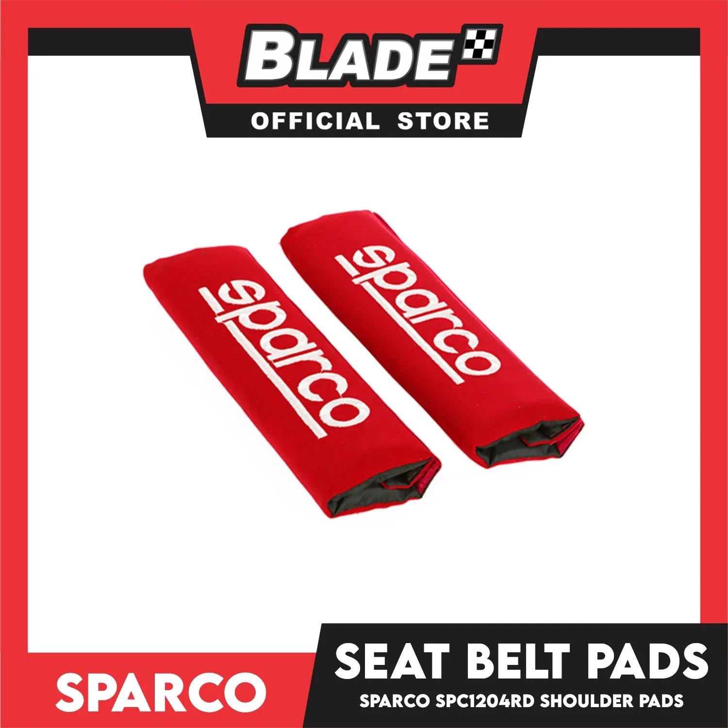 Sparco Seat Belt Pads, Shoulder Pads Set of 2pcs SPC1204RD (Red)