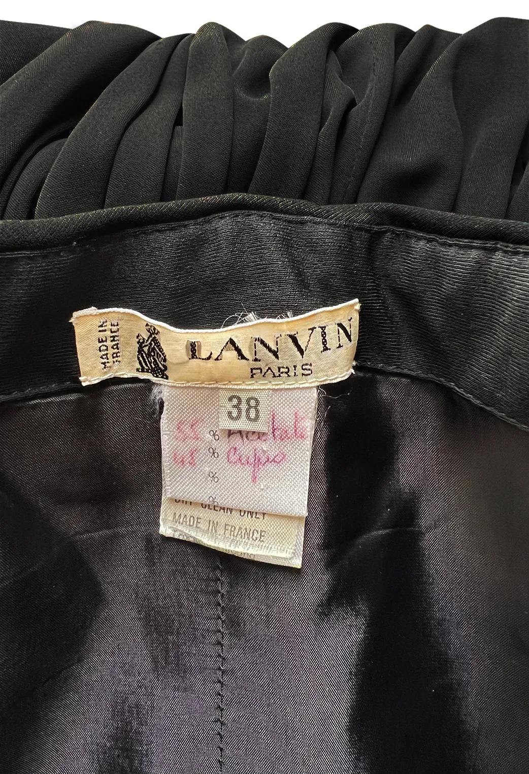 Spectacular 1970s Lanvin by Jules-Francois Crahay Off or On the Shoulder Draped Jersey Dress