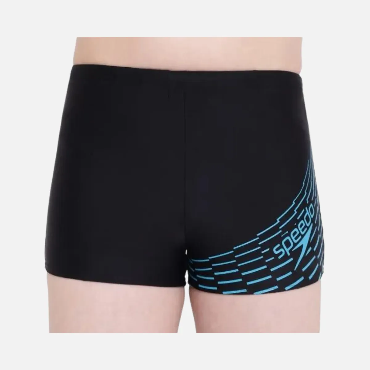 Speedo Medley Logo Aquashort Kids Boy Swimwear -Black/Aquarium