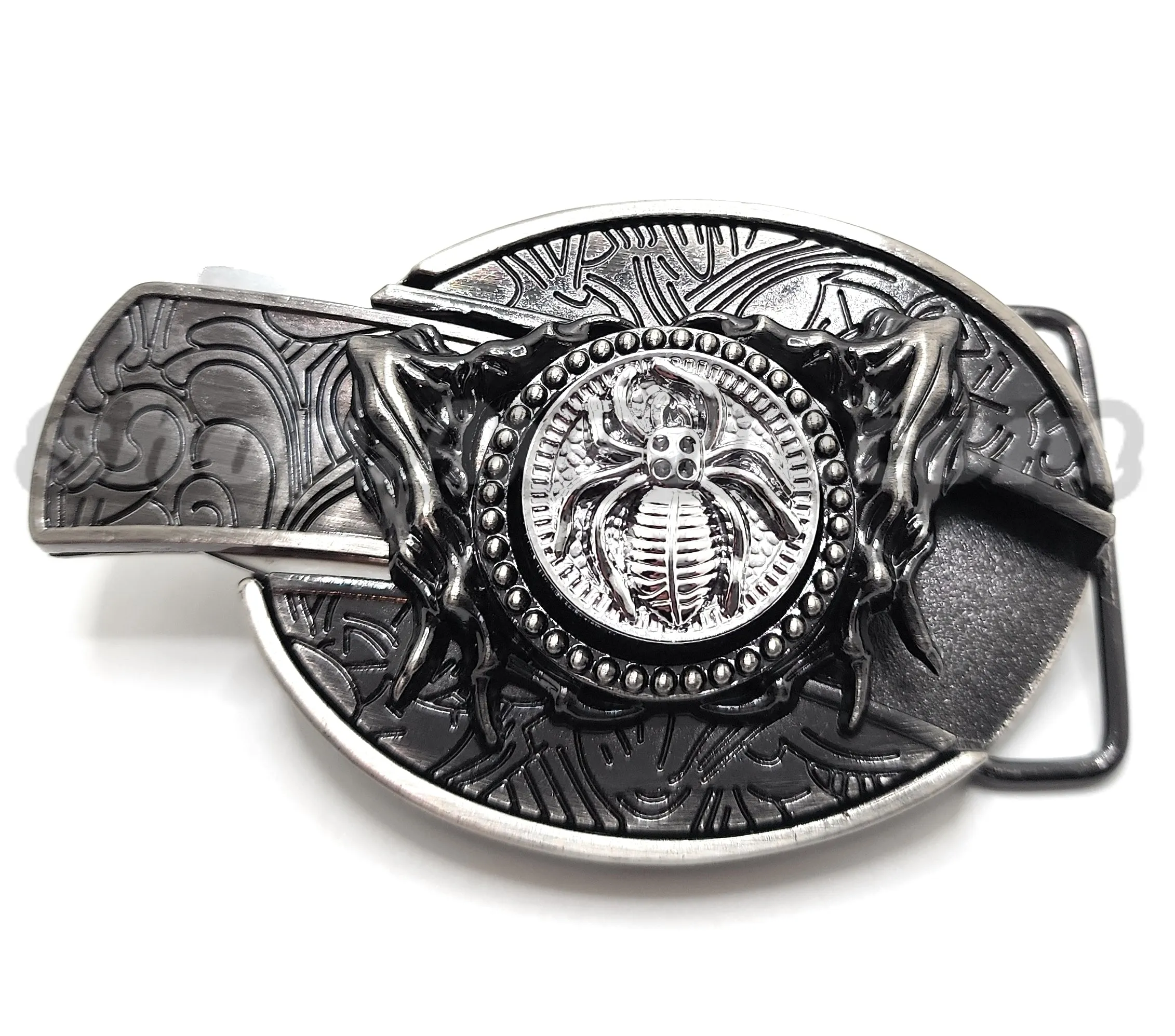 Spider Spinner Folding Knife Belt Buckle