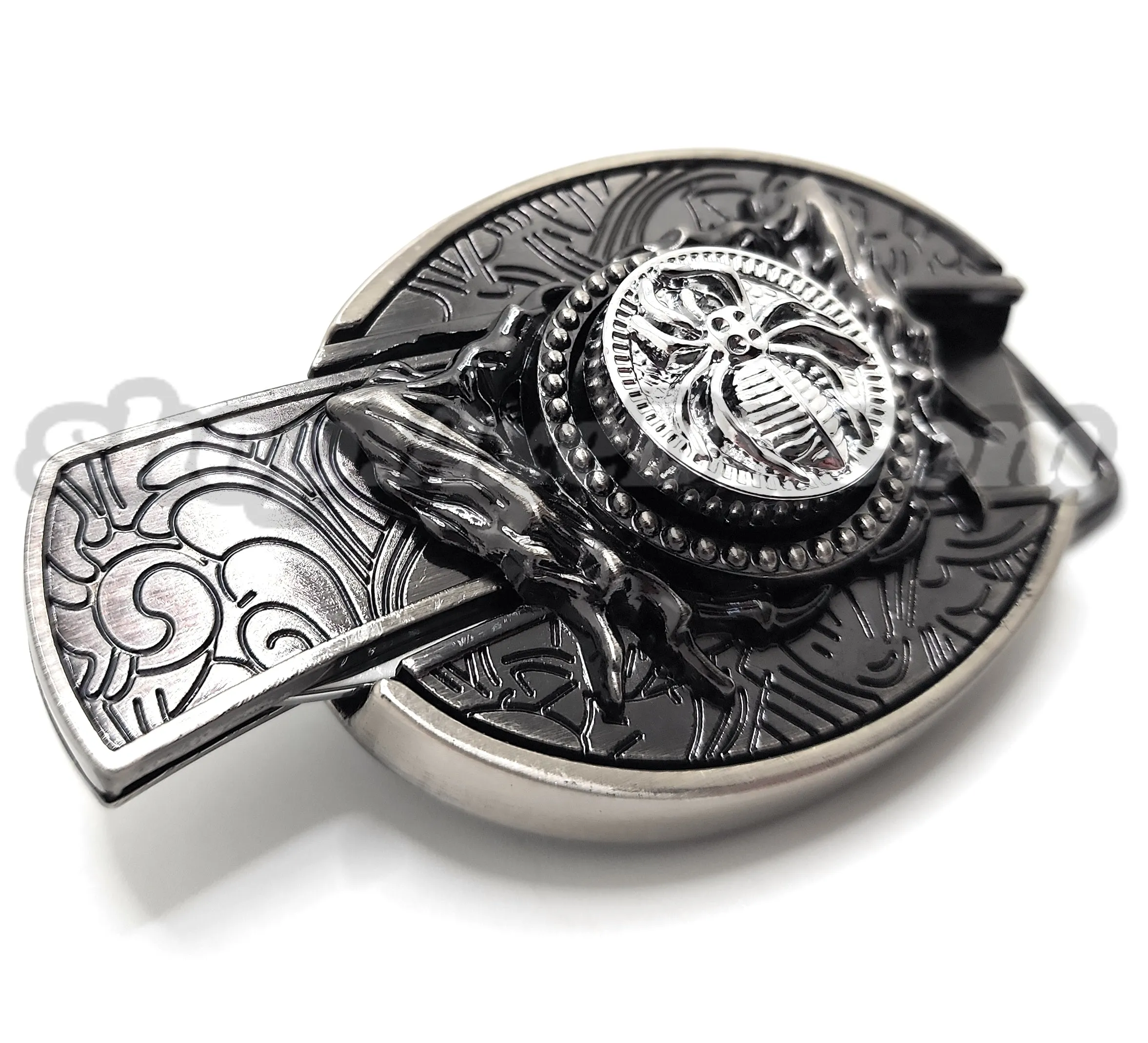Spider Spinner Folding Knife Belt Buckle