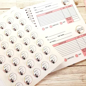 Spiral Bound A4 - 60 page Order Book & Stickers Bundle