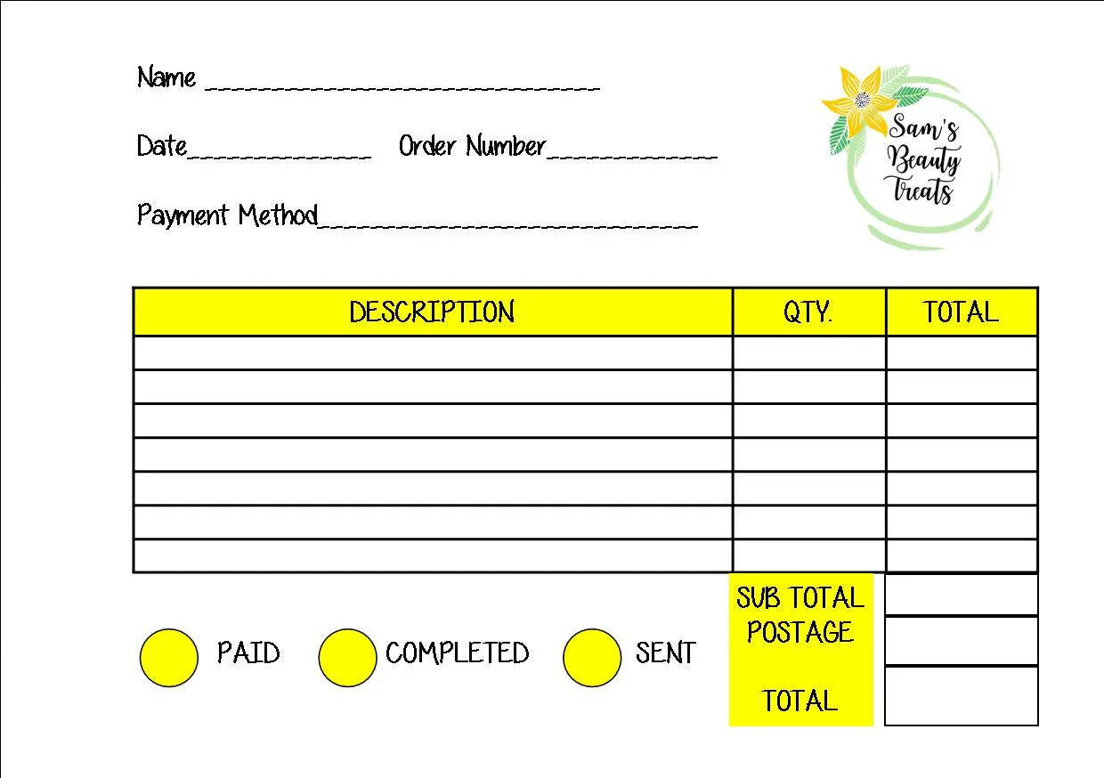 Spiral Bound A4 - 60 page Order Book & Stickers Bundle