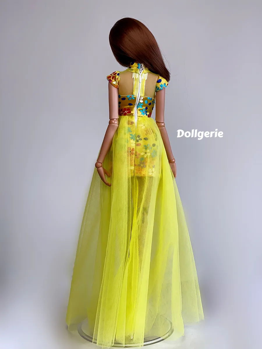 Spirea Yellow Mini QiPao for SmartDoll