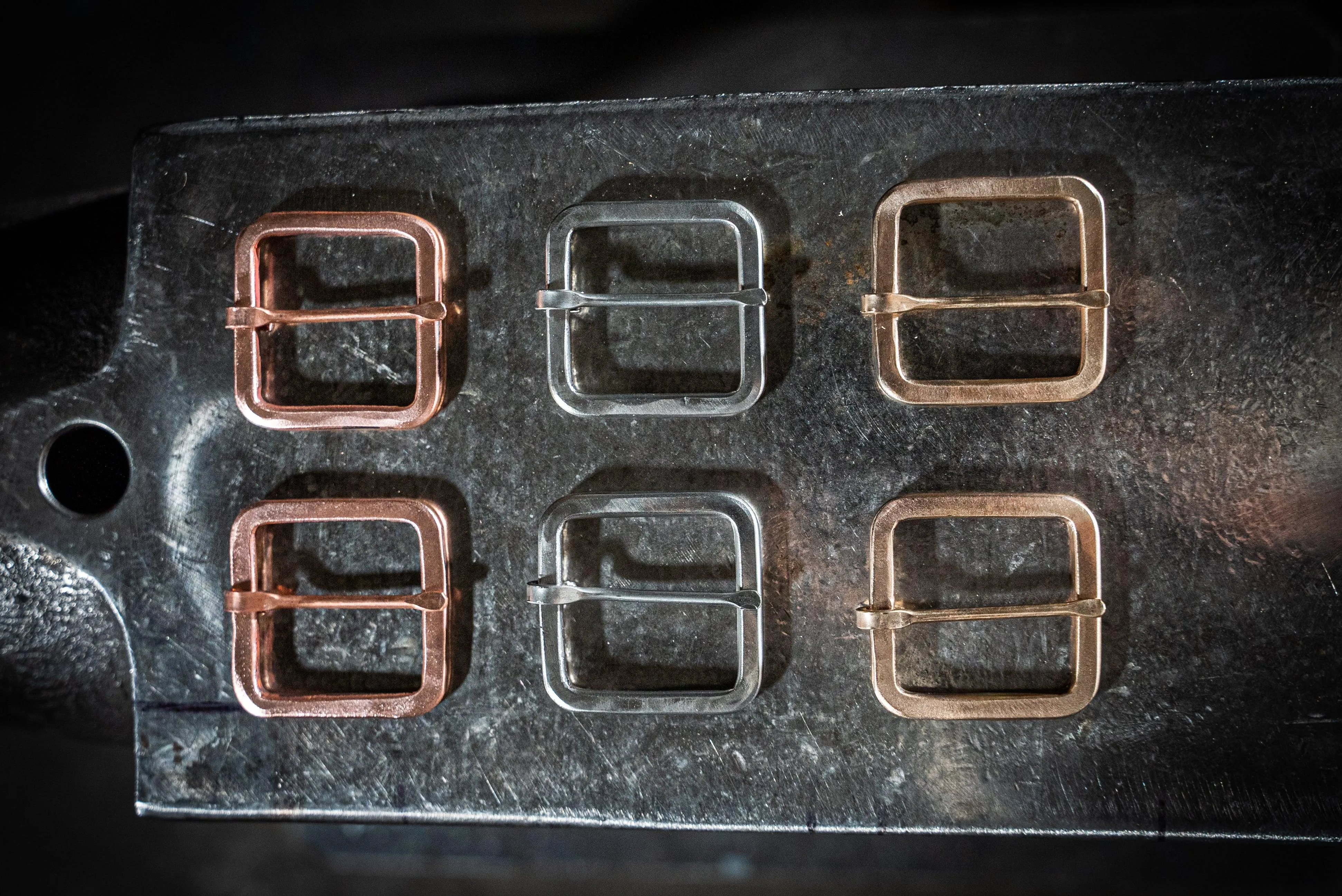 Square Rustic Copper Buckle Belts