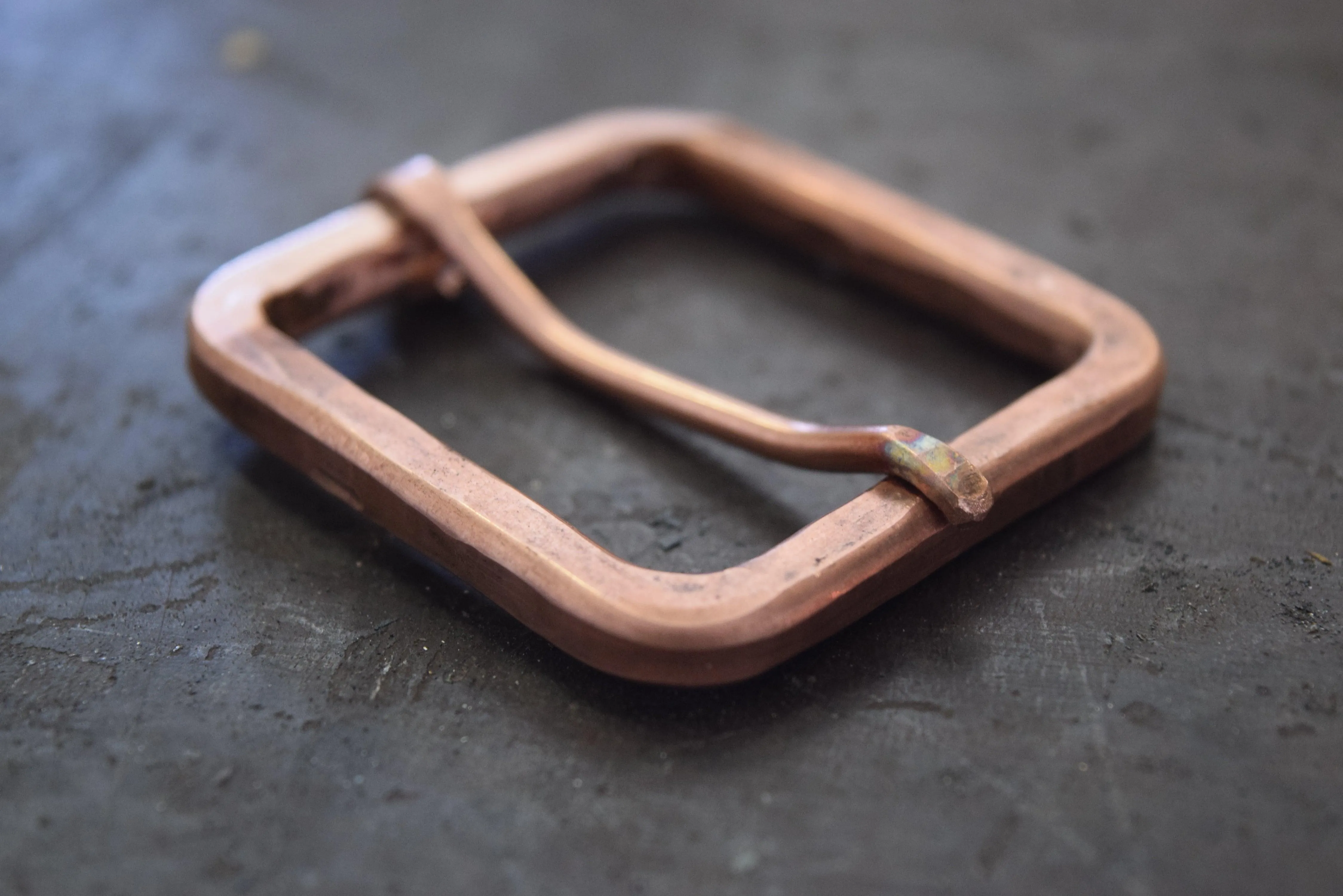 Square Rustic Copper Buckle Belts