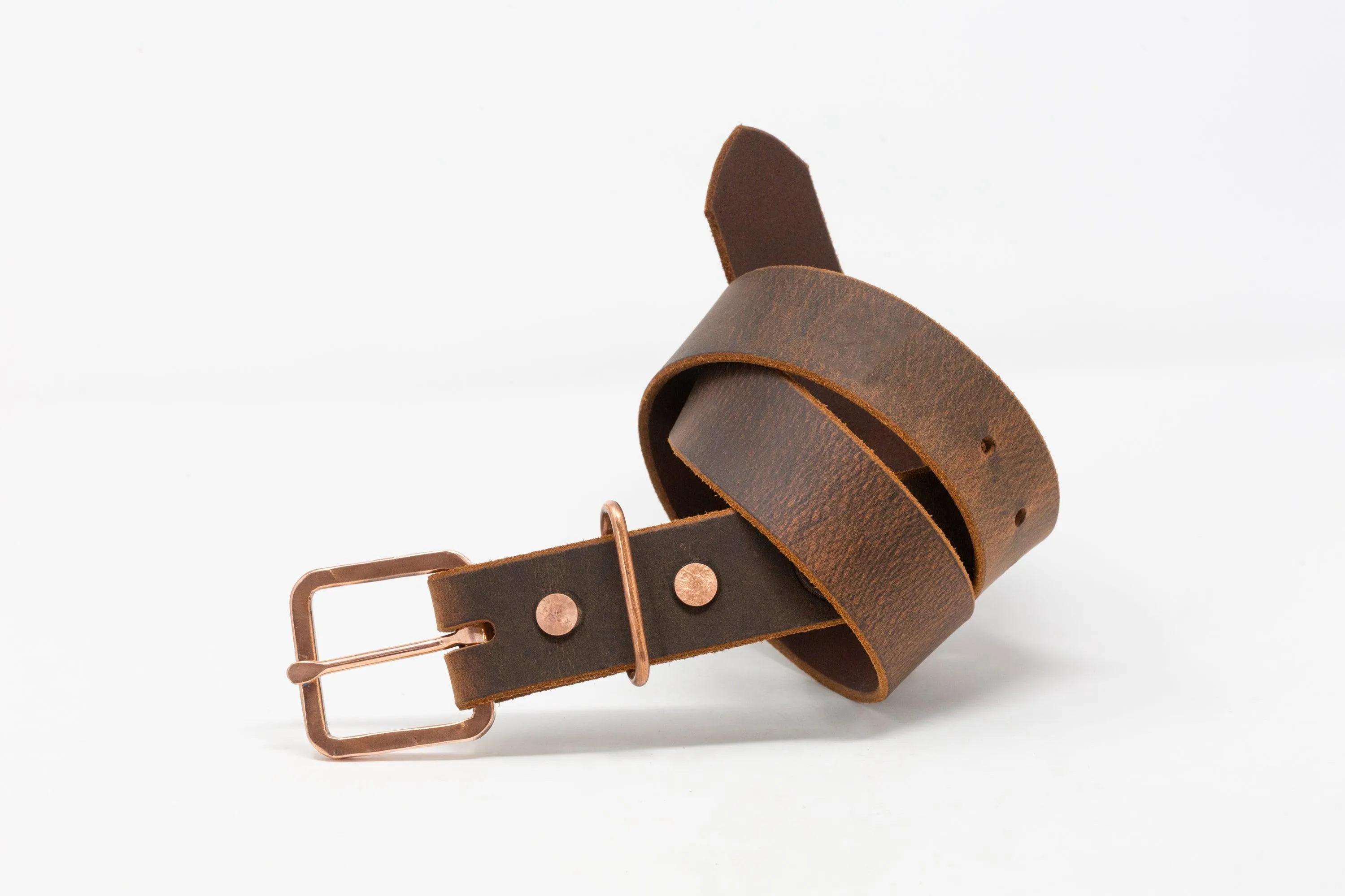 Square Rustic Copper Buckle Belts