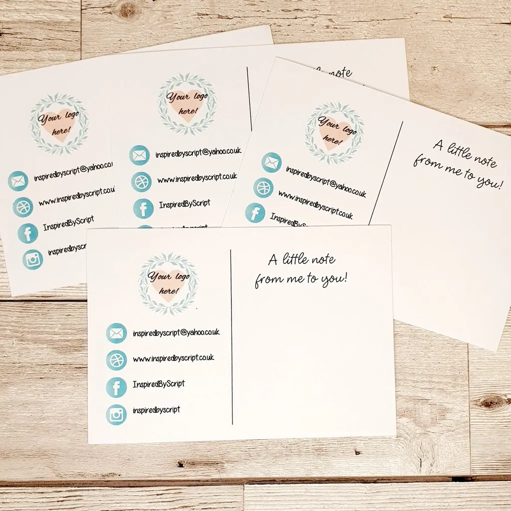 SS - A6 PERSONAL BUSINESS LOGO THANK YOU NOTE POSTCARDS