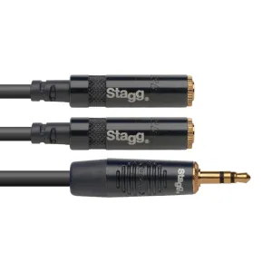 Stagg 3.5mm Stereo Mini Jack - 2 x 3.5mm Stereo Sockets - Headphone Splitter Cable