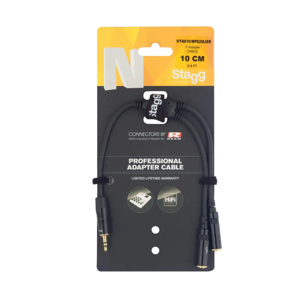 Stagg 3.5mm Stereo Mini Jack - 2 x 3.5mm Stereo Sockets - Headphone Splitter Cable