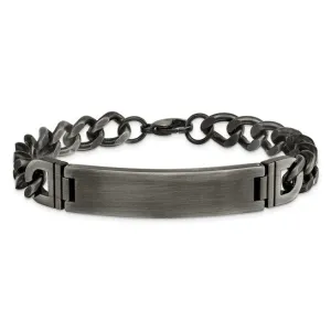 Stainless Steel Brushed Antiqued Curb Chain 8.75 inch ID Bracelet