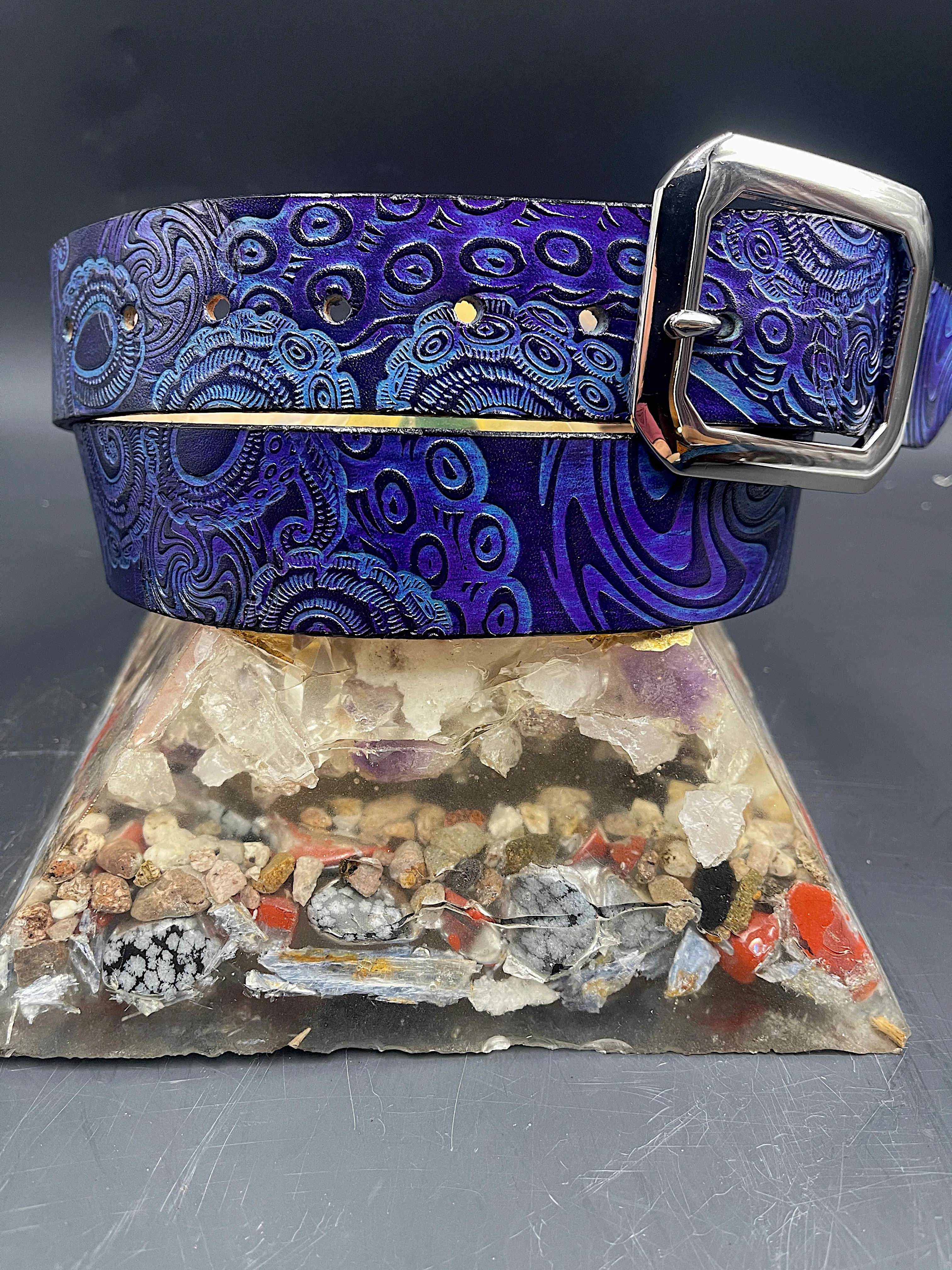 Stamped Leather Belt - Wigwag Large