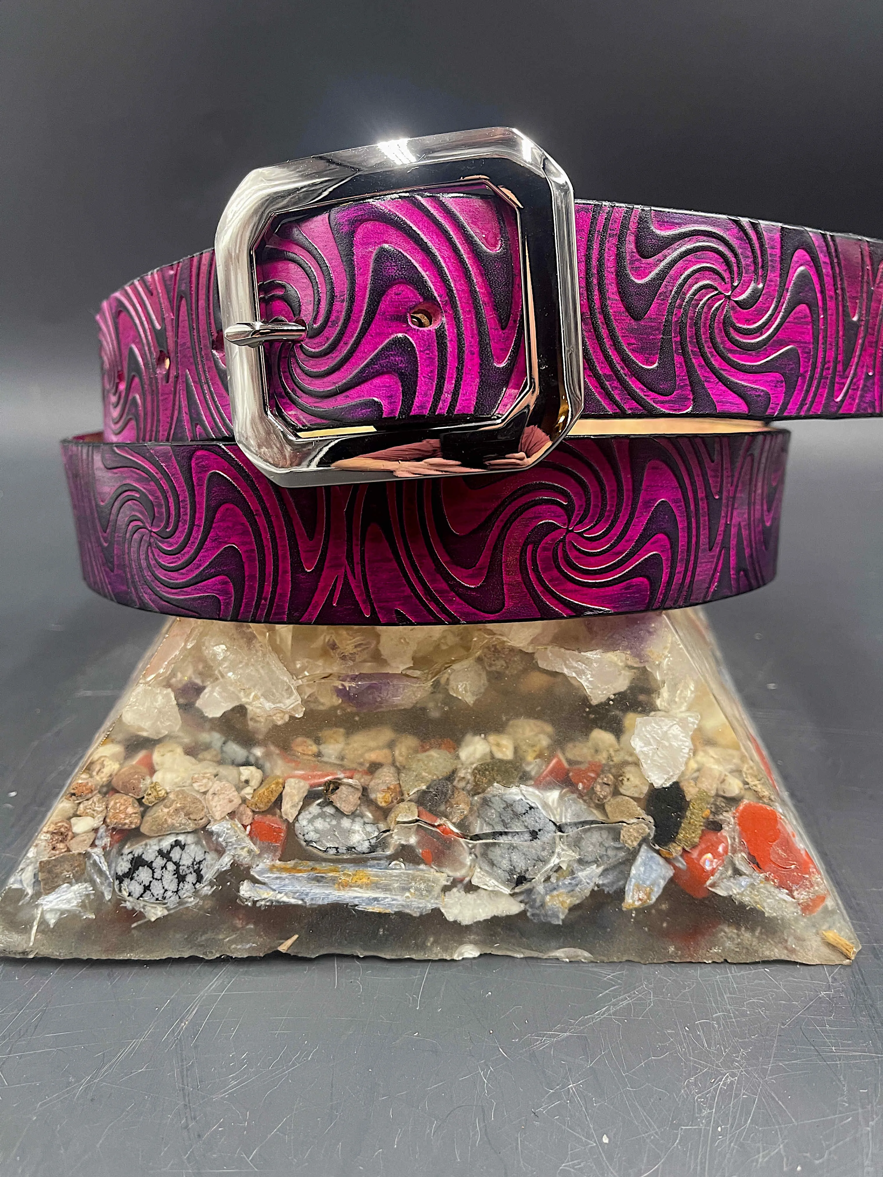 Stamped Leather Belt - Wigwag Large
