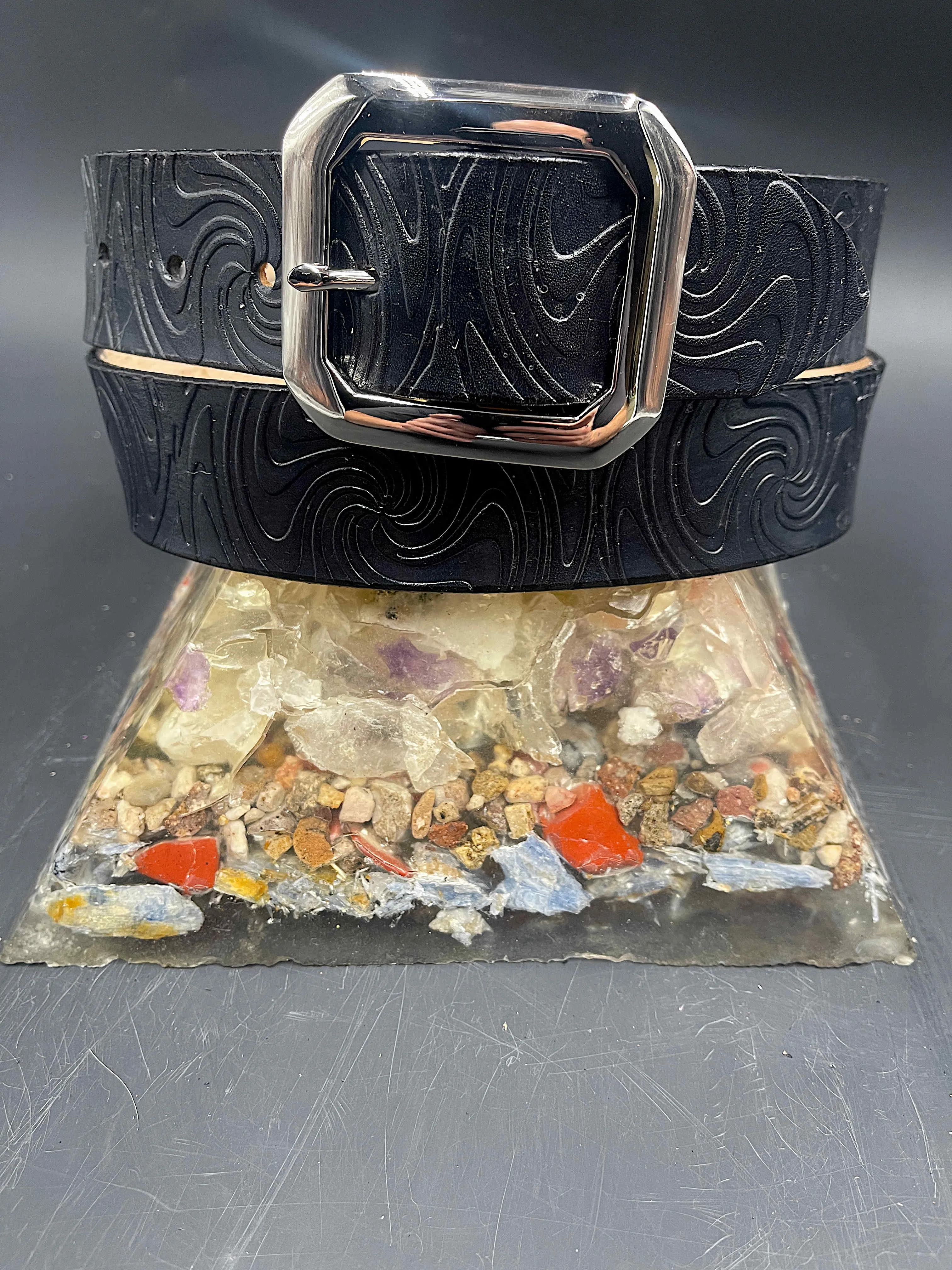 Stamped Leather Belt - Wigwag Large