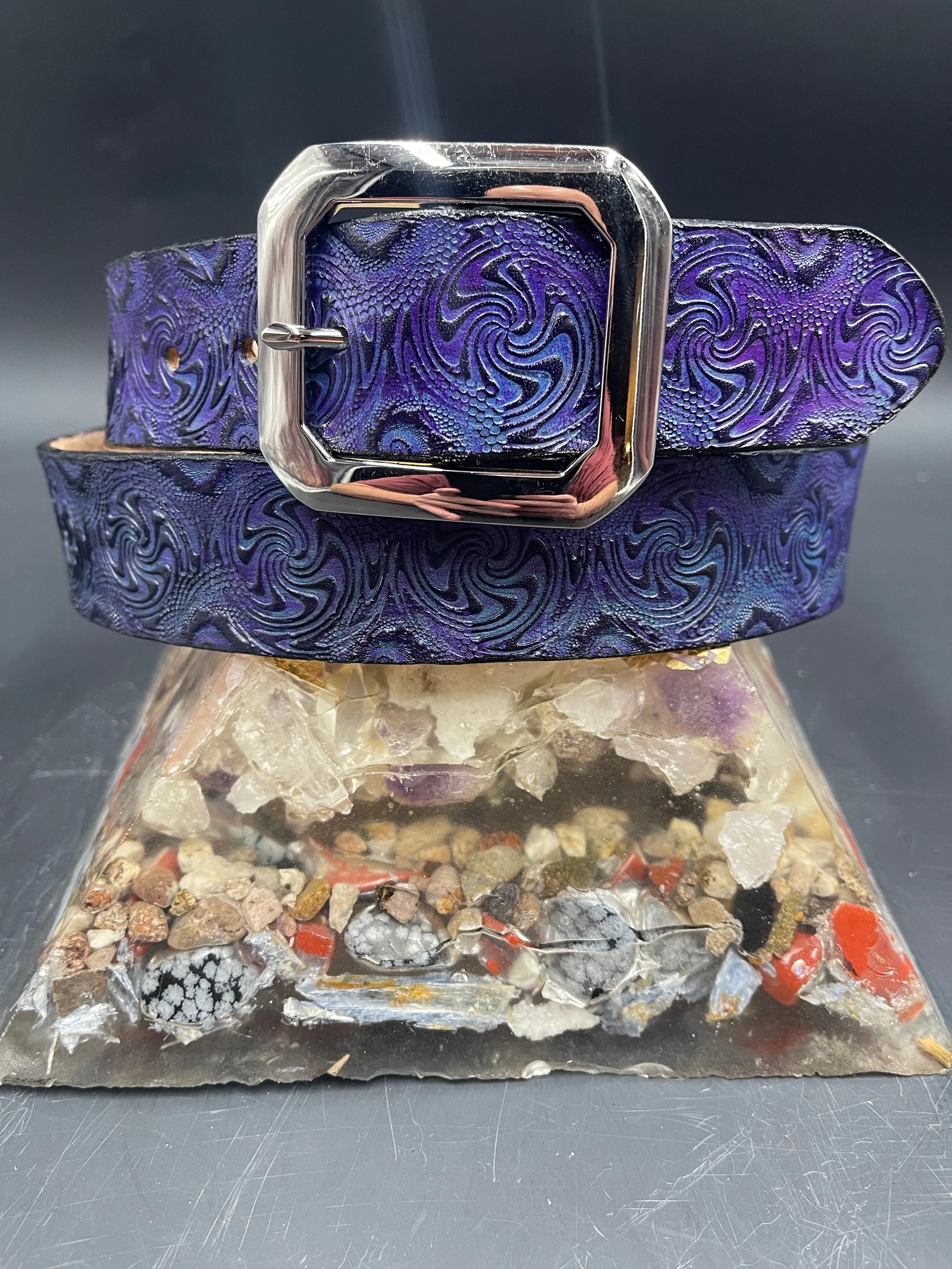 Stamped Leather Belt - Wigwag Small