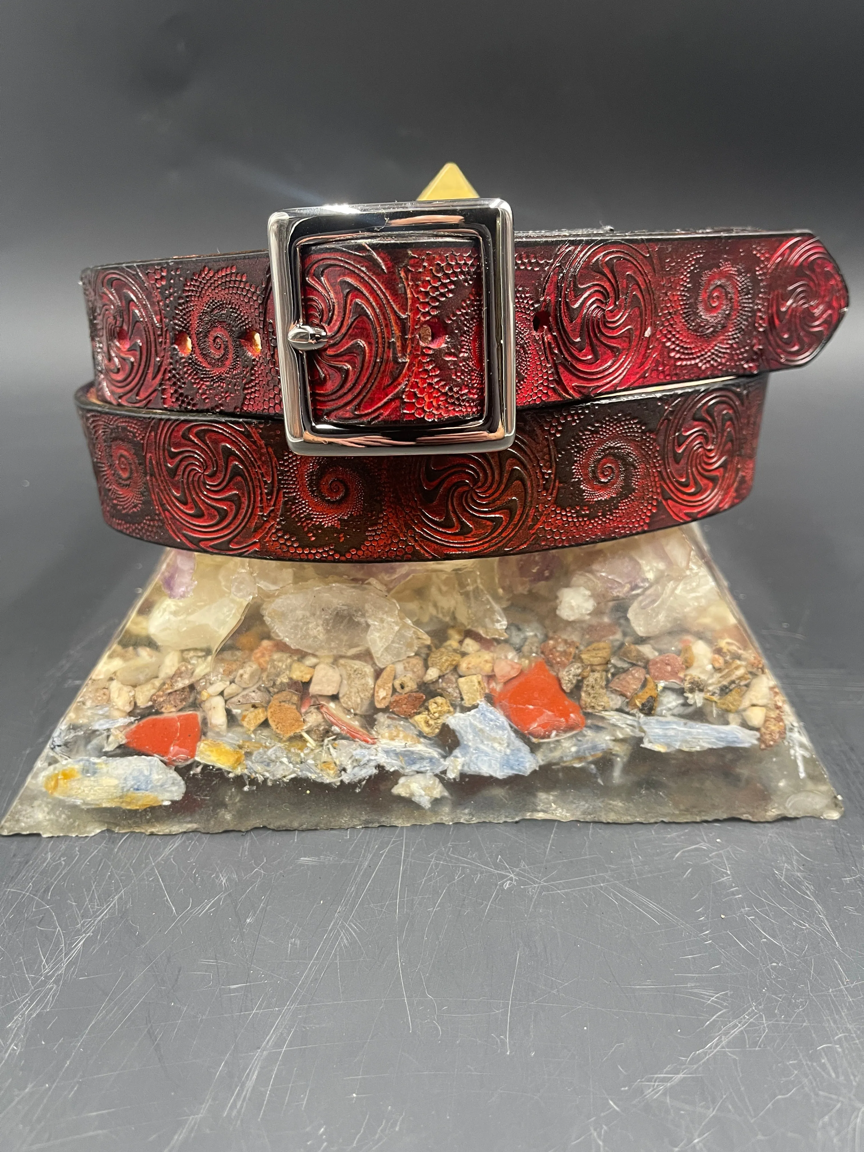 Stamped Leather Belt - Wigwag Small