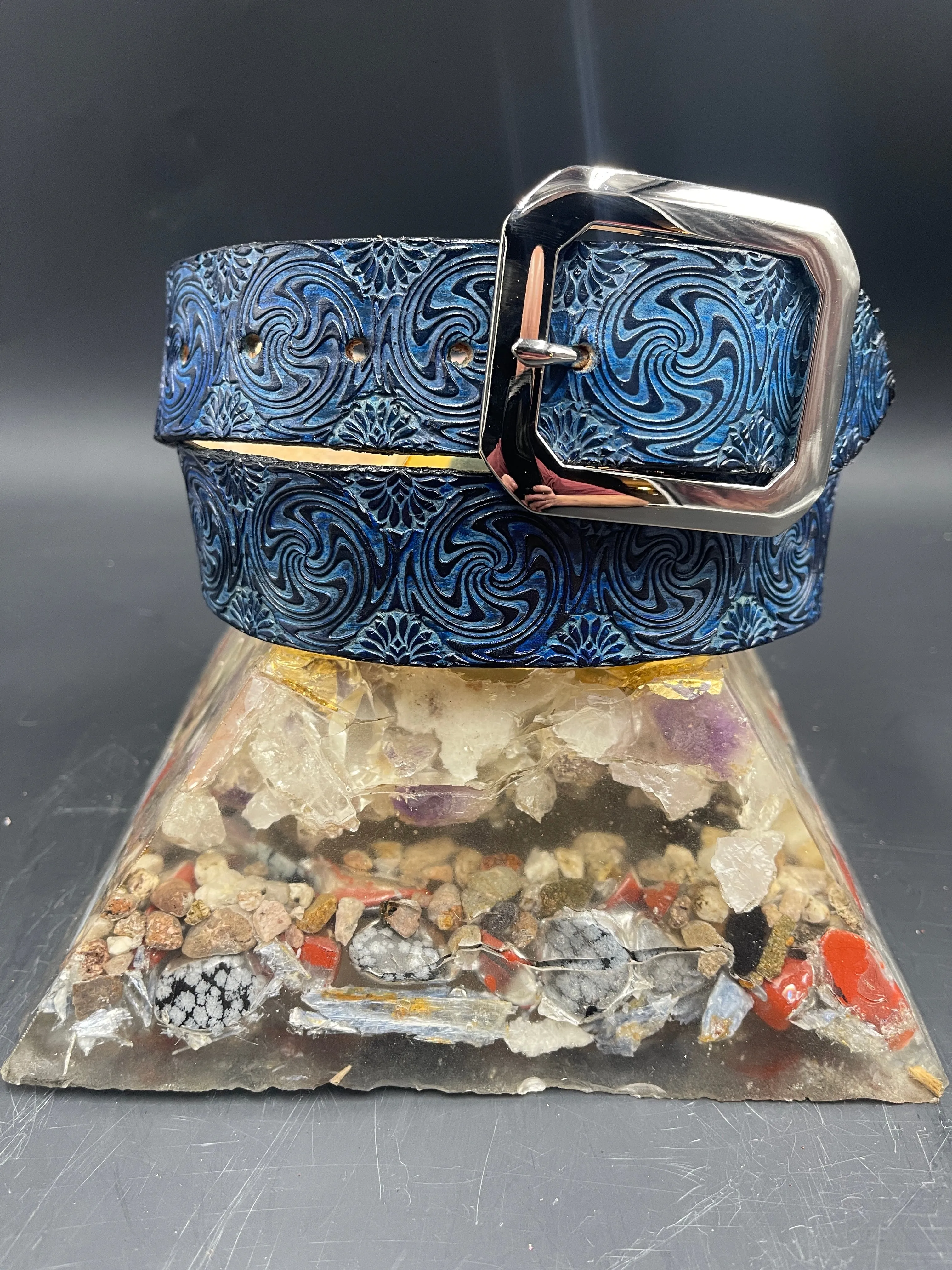 Stamped Leather Belt - Wigwag Small
