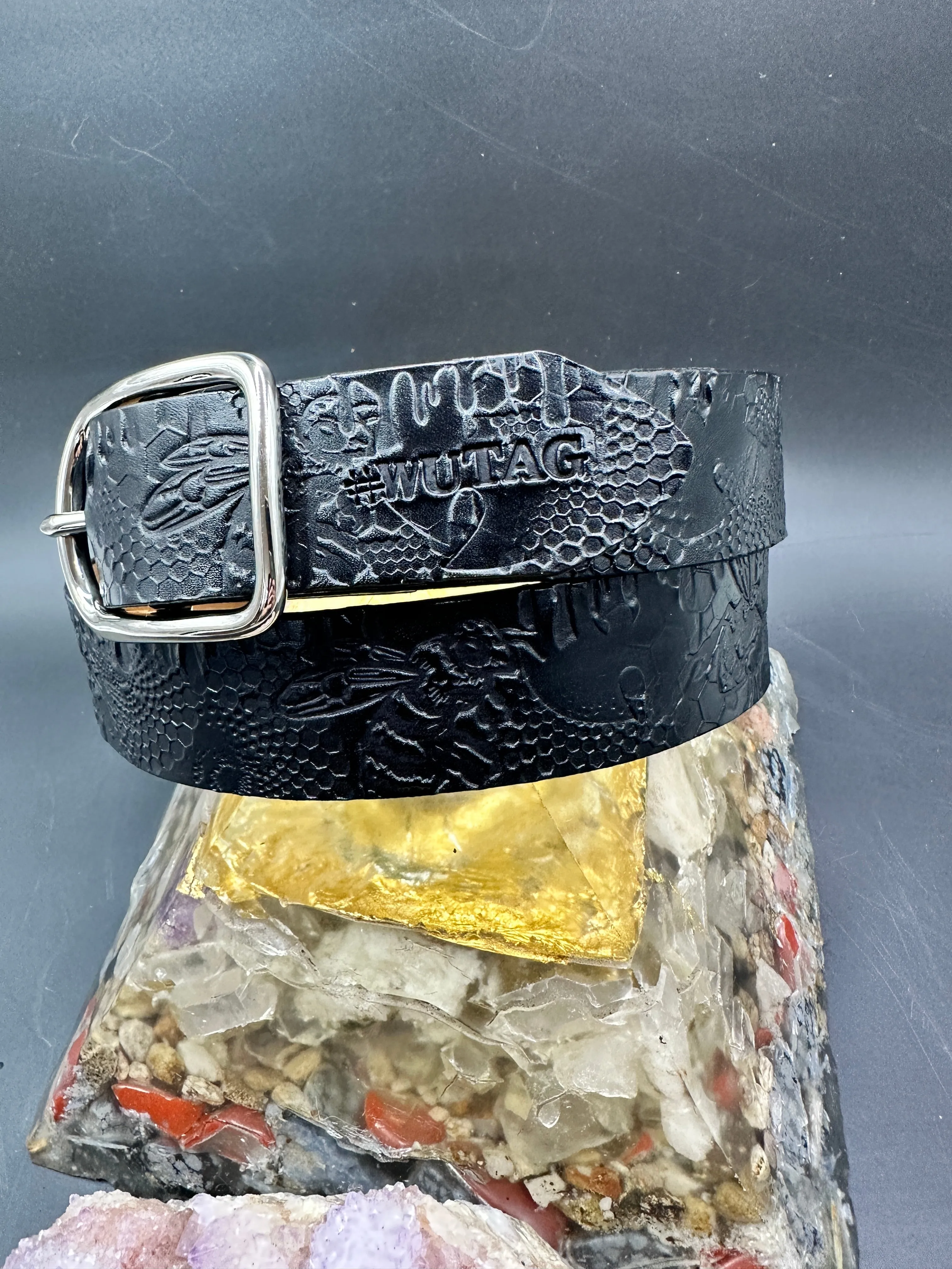 Stamped Leather Belt - WuTang