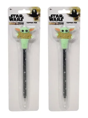 Star Wars The Mandalorian The Child Grogu Topper Pen Baby Yoda 2-Pack Set