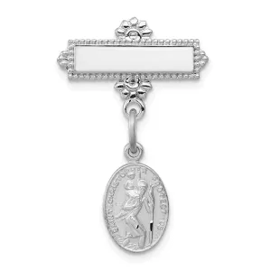Sterling Silver Saint Christopher Medal Pin