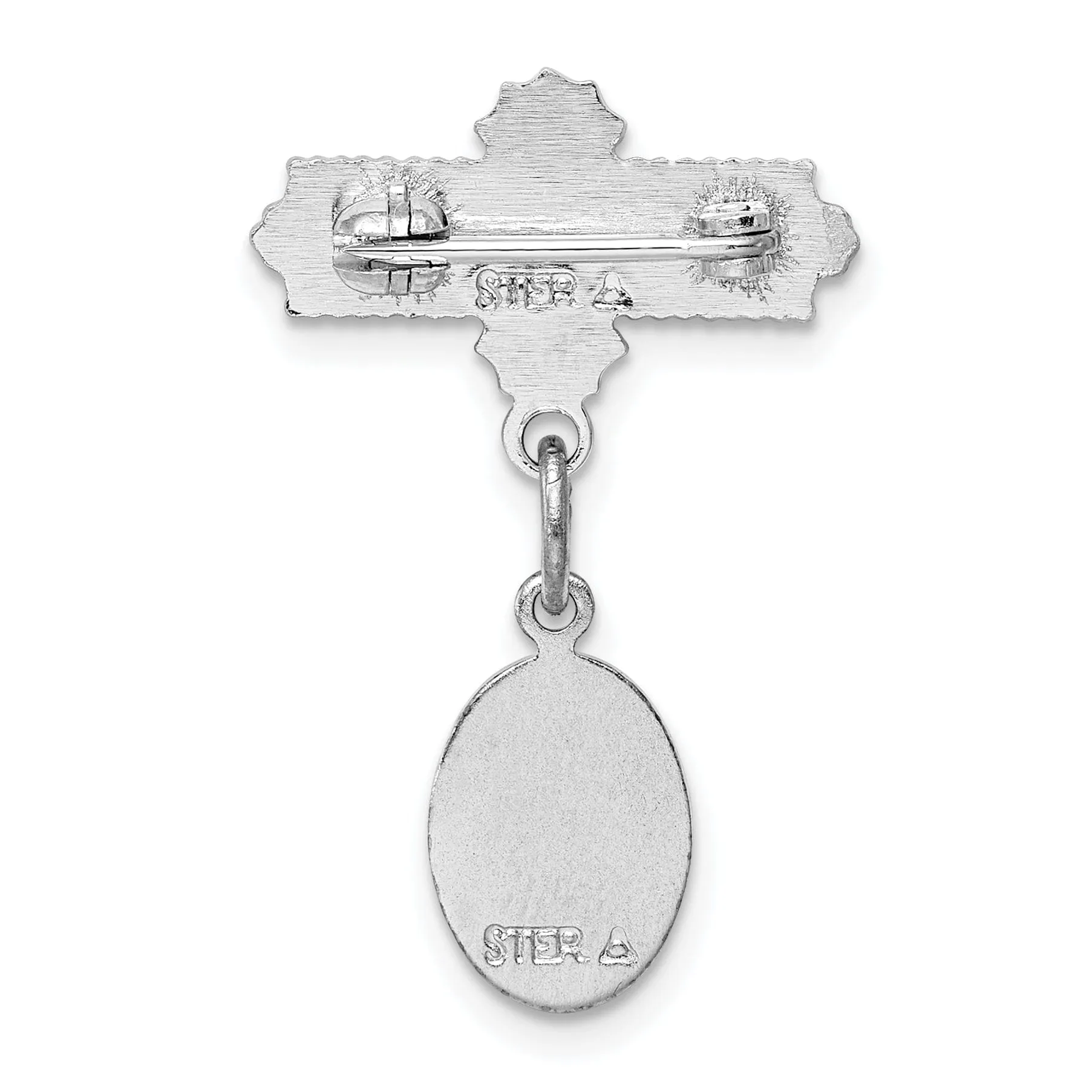 Sterling Silver Saint Christopher Medal Pin