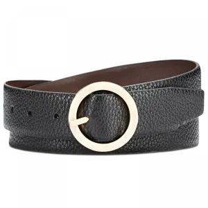 Steve Madden Women's Faux Leather Reversible Circle Buckle Belt