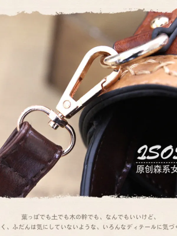 stitched smiley wide satchel