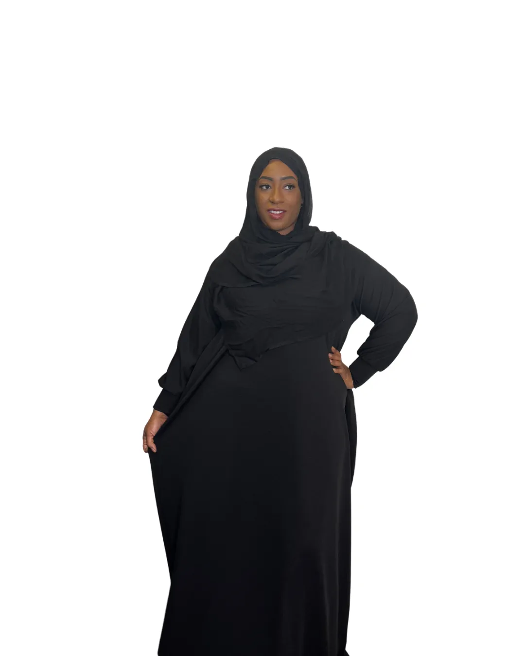STRETCH ALINE DENIM MAXI DRESS