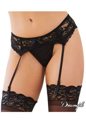 Stretch Lace Garter Belt Black