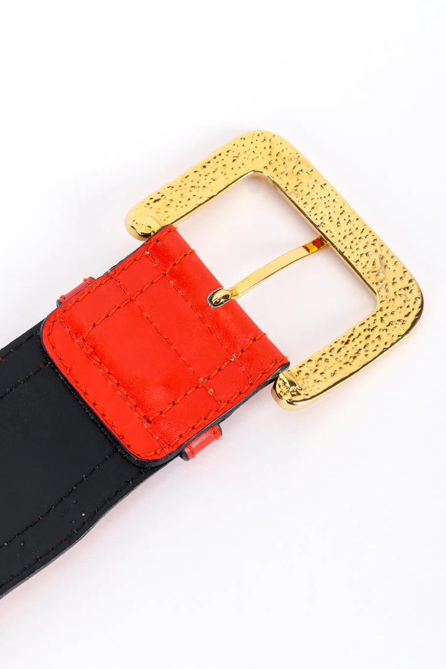 Studded Charm Leather Belt