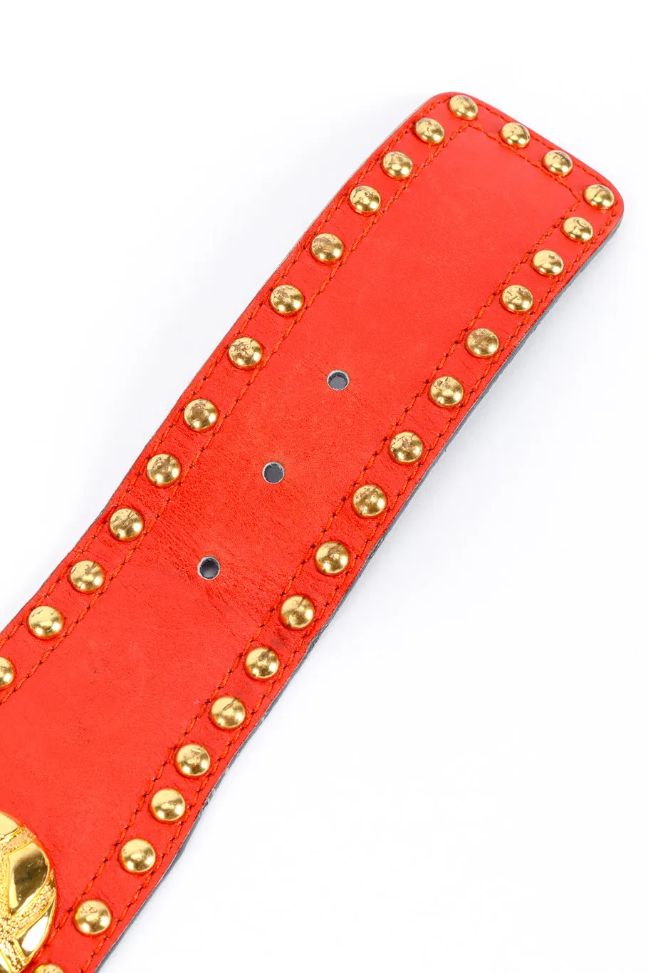 Studded Charm Leather Belt