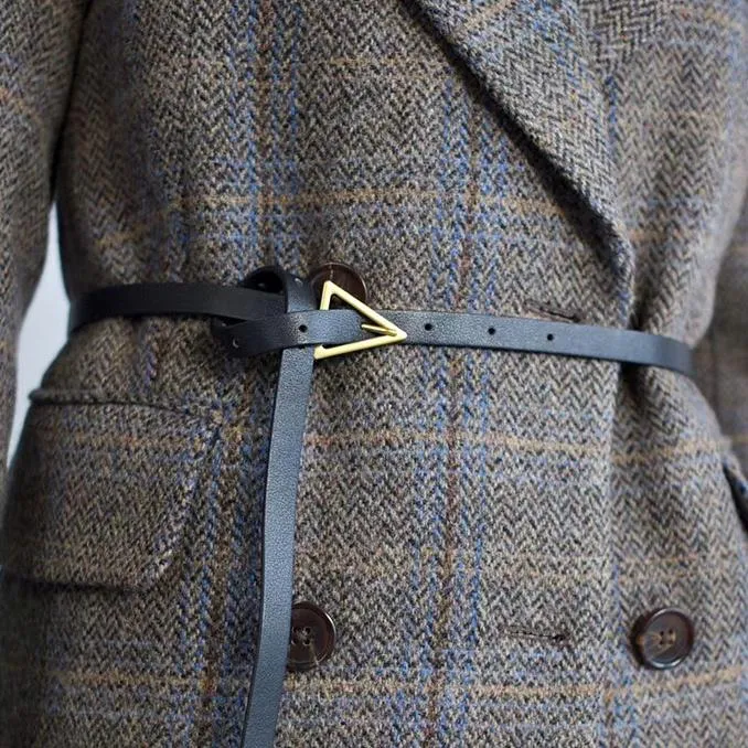 Sunbury |  Tan Genuine Leather Belt with Triangle Buckle