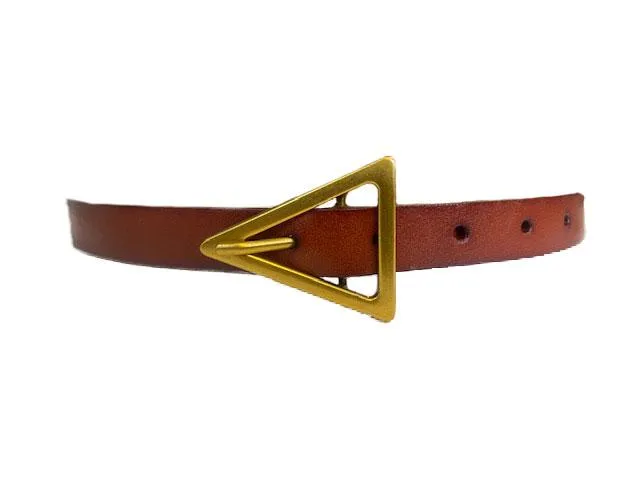 Sunbury |  Tan Genuine Leather Belt with Triangle Buckle