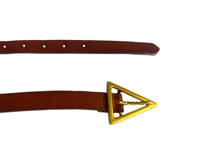 Sunbury |  Tan Genuine Leather Belt with Triangle Buckle